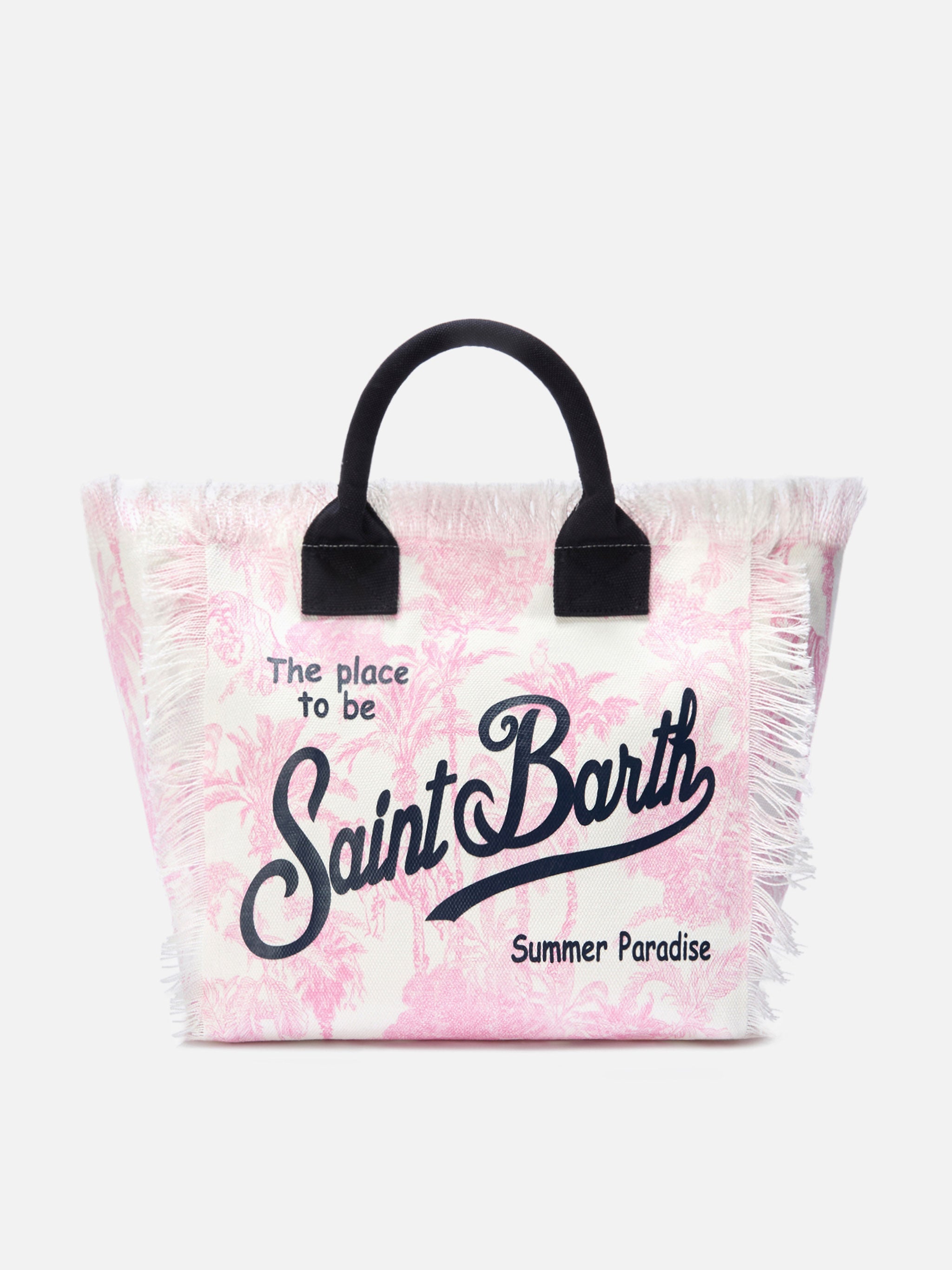 Regular Vanity canvas bag with pink toile de Jouy print – MC2