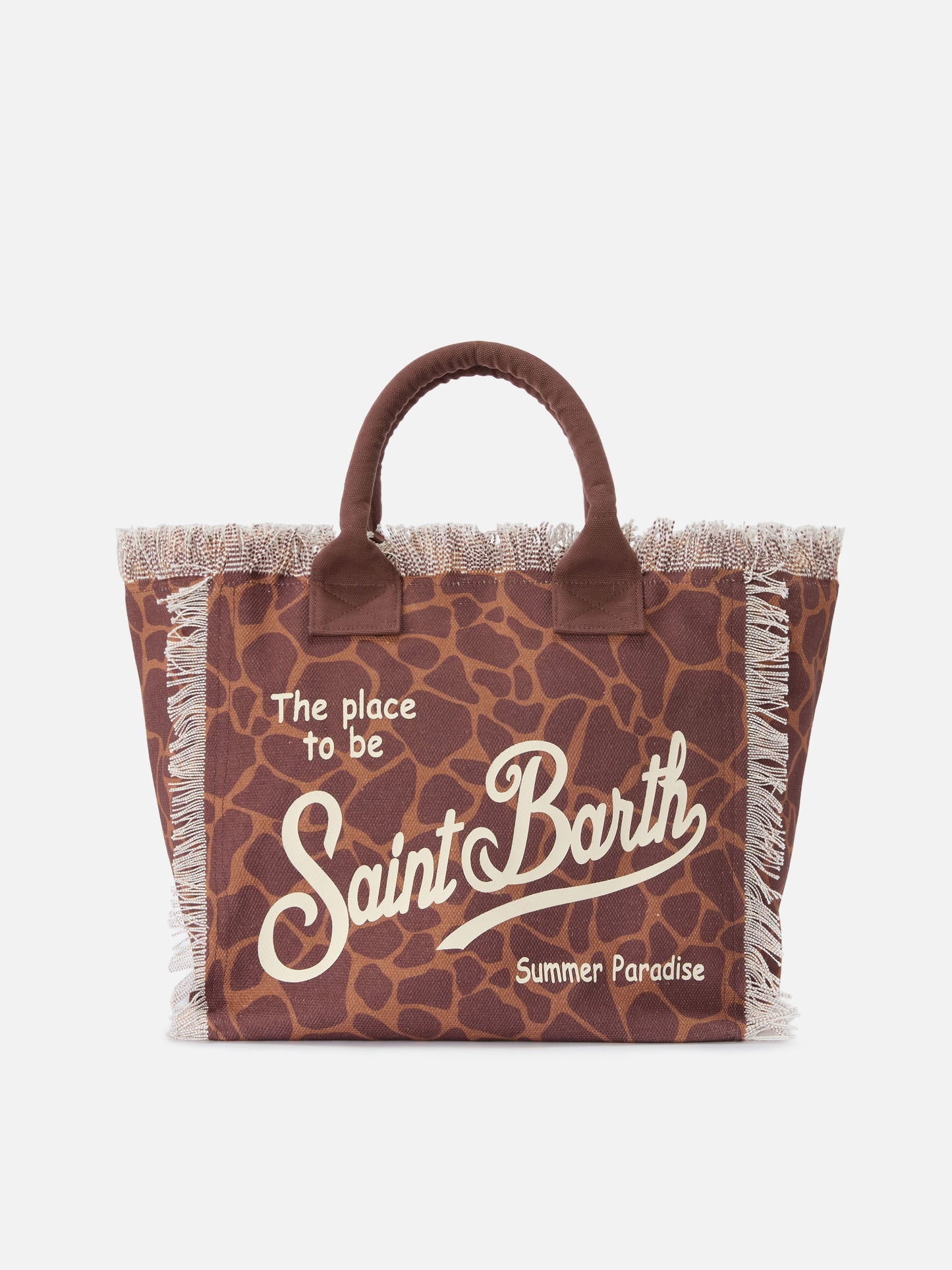 Regular Vanity canvas bag with brown animal print