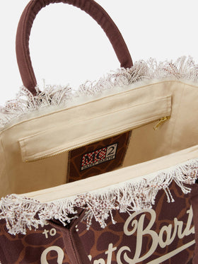 Regular Vanity canvas bag with brown animal print