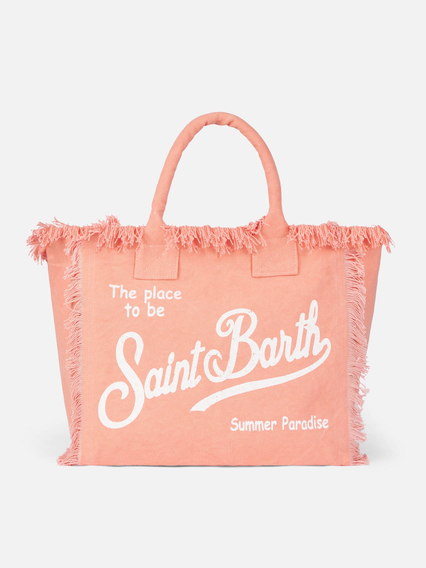 Peach cotton canvas Vanity tote bag