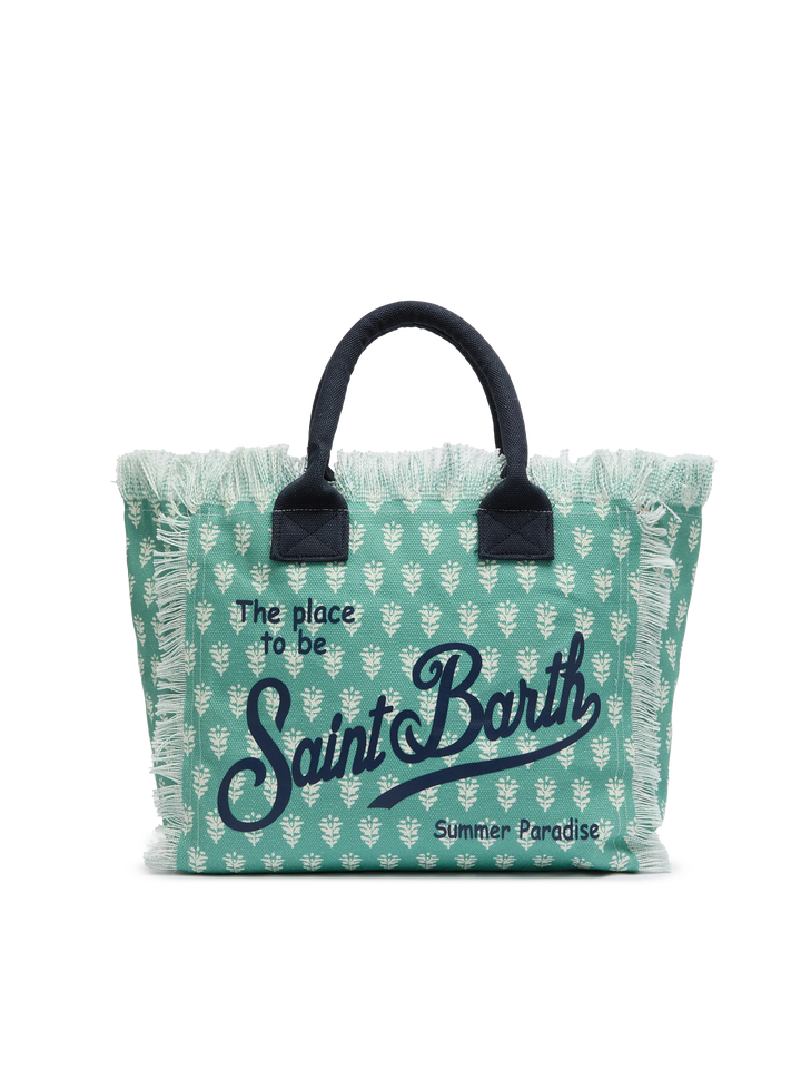 Vanity-Einkaufstasche aus Baumwollcanvas mit Blumendruck