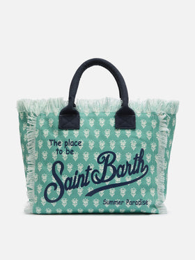 Borsa a spalla Vanity in canvas di cotone con stampa floreale