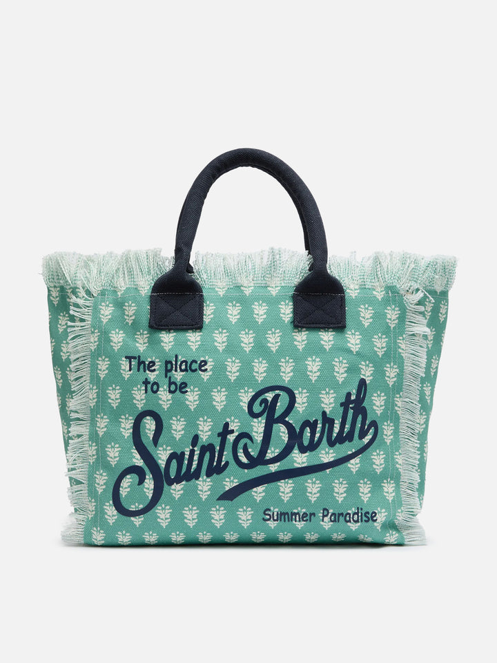 Borsa a spalla Vanity in canvas di cotone con stampa floreale