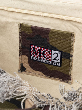 Cotton canvas Vanity tote bag with camouflage print