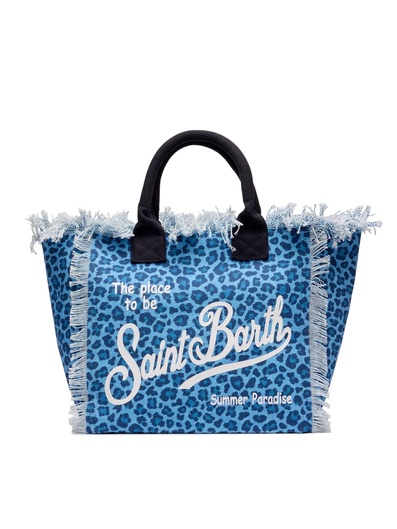 トートバッグ MC2 Saint Barth VANITY - Canvas bag with bandana print Sage green cotton canvas Vanity tote bag with badanna print