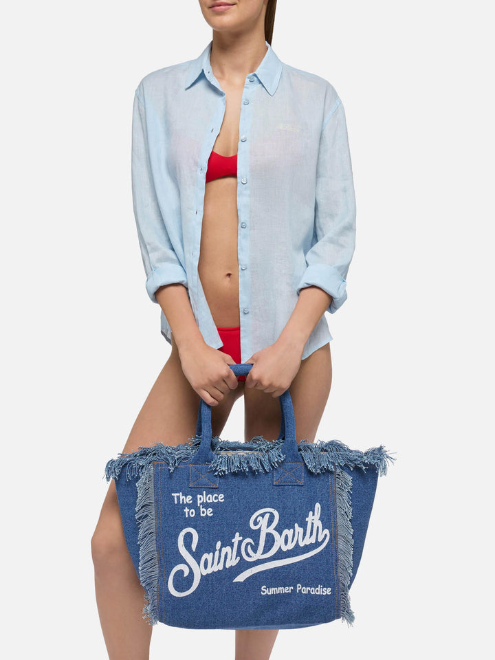 Borsa a spalla Vanity in tessuto denim
