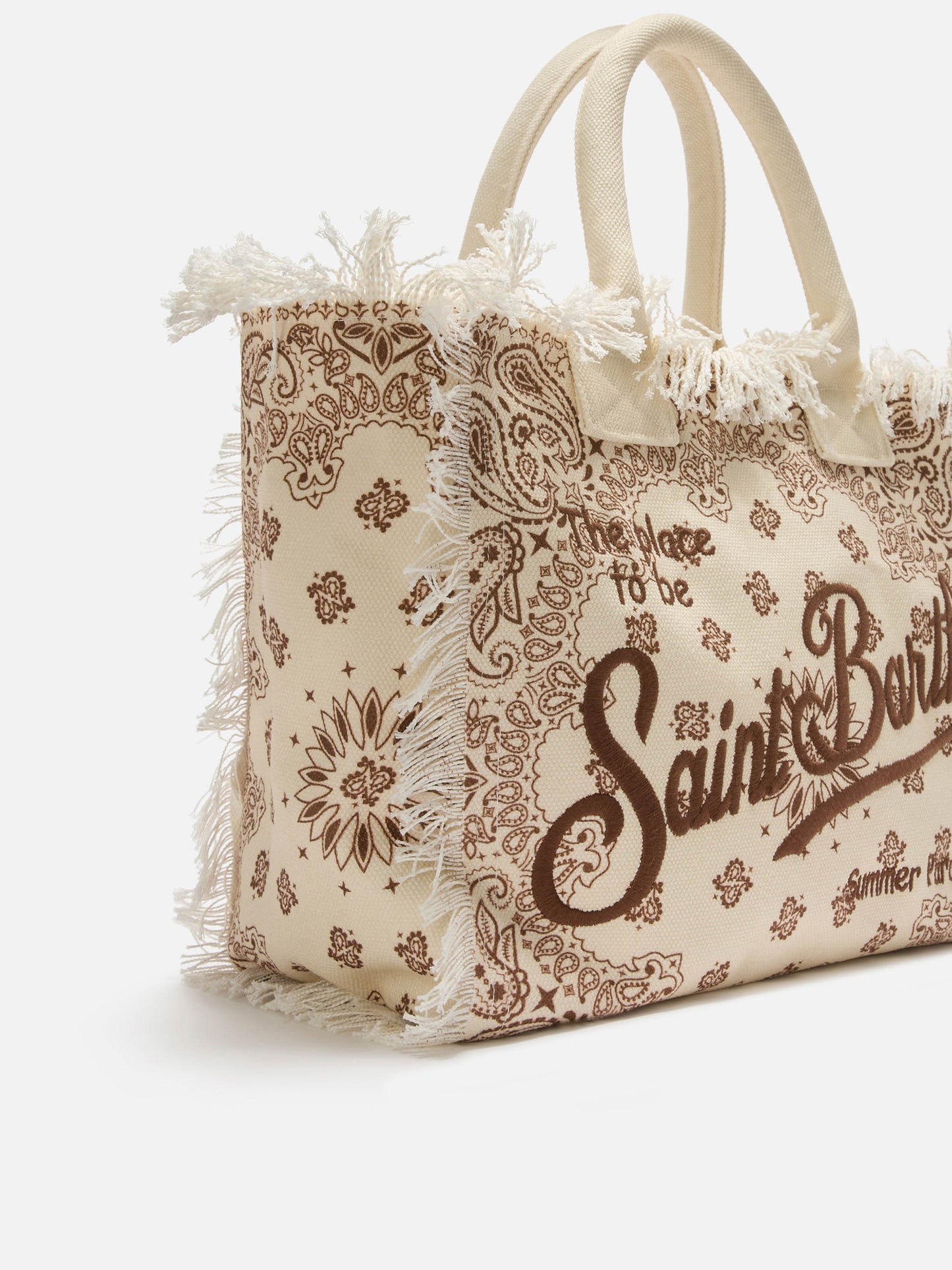 Borsa Vanity regular in canvas beige con stampa bandana