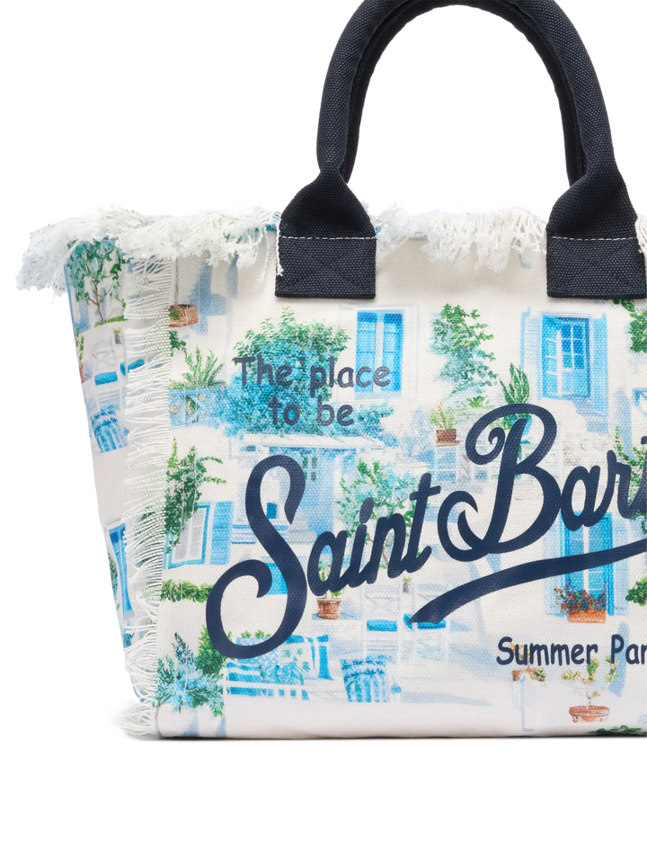 Borsa a spalla Vanity in canvas di cotone con stampa finestre greche | AI CO-CREATED DESIGN BY RICKDICK - POWERED BY RED-EYE