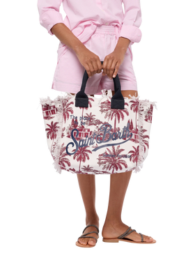 Vanity-Einkaufstasche aus Baumwollcanvas mit Toile-de-Jouy-Druck | AI BY RICKDICK SPECIAL EDITION
