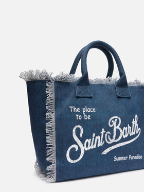 Indigo cotton canvas Vanity tote bag
