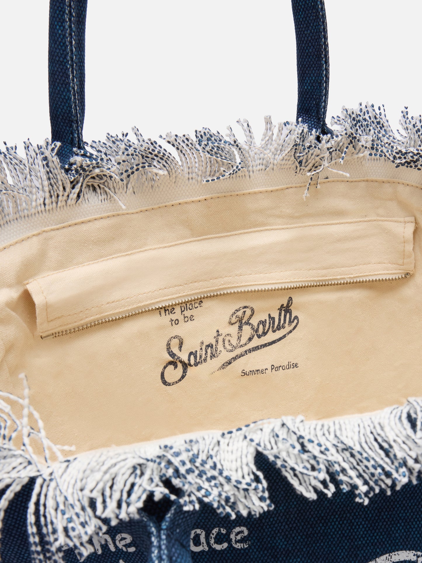 Indigo cotton canvas Vanity tote bag