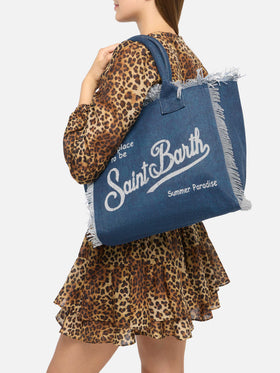 Indigo cotton canvas Vanity tote bag
