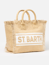 Borsa a spalla Vanity in tela di cotone beige