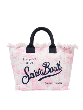 トートバッグ MC2 Saint Barth VANITY - Canvas bag with bandana print Pink cotton canvas Vanity tote bag with toile de jouy print