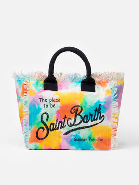 Cotton canvas Vanity tote bag with watercolor print