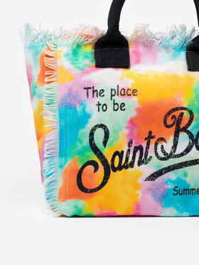 Cotton canvas Vanity tote bag with watercolor print