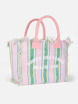 Borsa tote Vanity in tela di cotone rigata Forte dei Marmi Beach Club