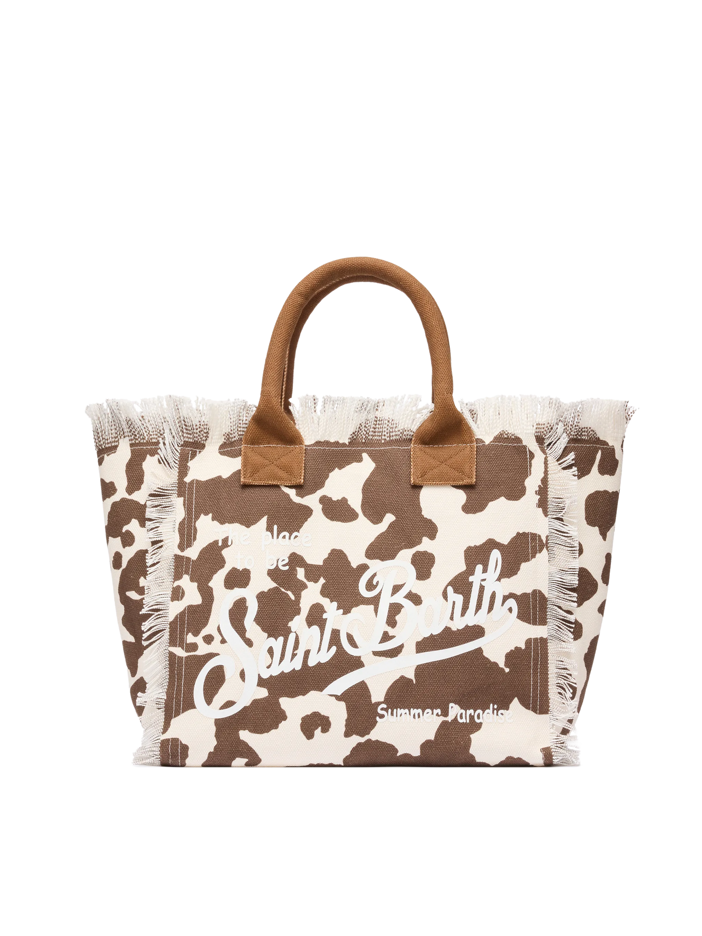 Cotton canvas Vanity tote bag with cow skin print - MC2 Saint Barth