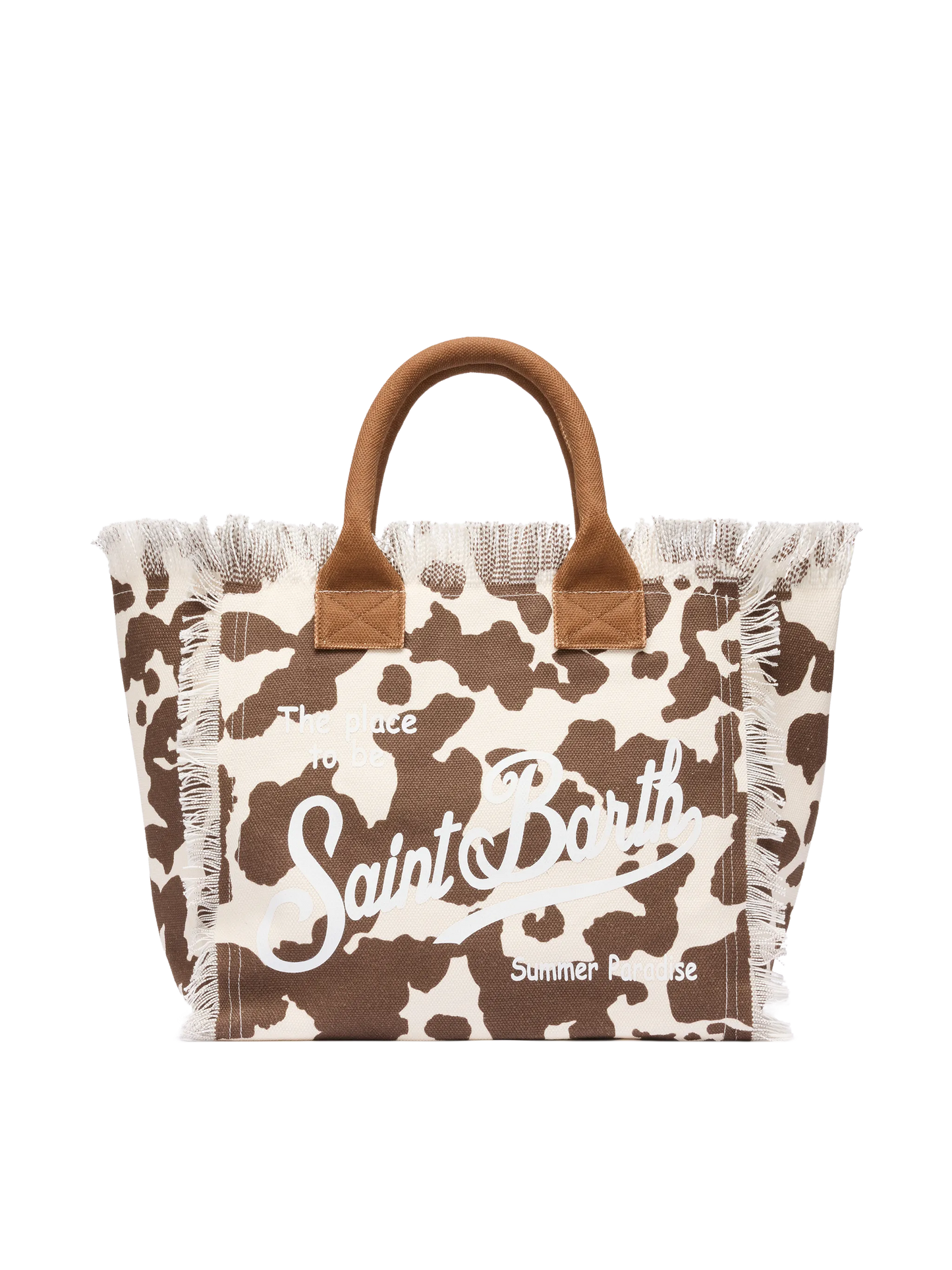Cotton canvas Vanity tote bag with cow skin print - MC2 Saint Barth