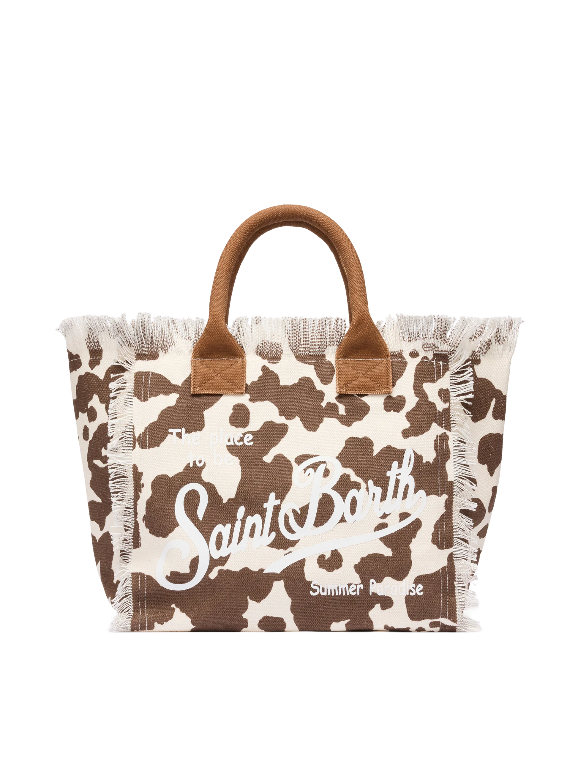 Cotton canvas Vanity tote bag with cow skin print - MC2 Saint Barth