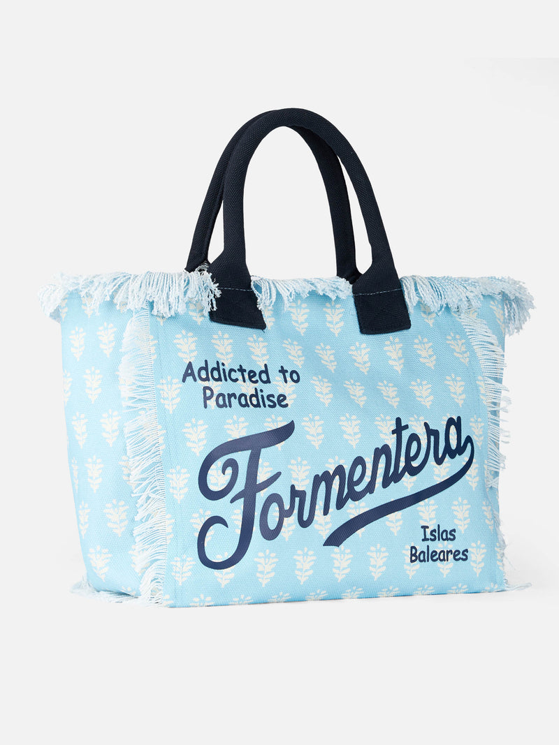 Formentera flower cotton canvas Vanity tote bag