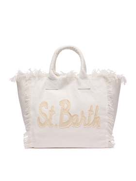 Cotton canvas Vanity tote bag with St. Barth patch logo - MC2 Saint Barth