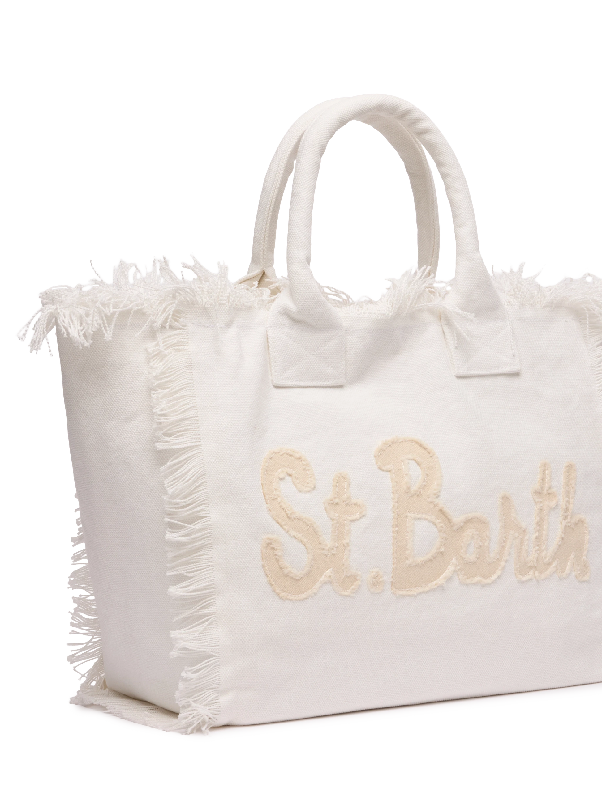 Cotton canvas Vanity tote bag with St. Barth patch logo - MC2 Saint Barth