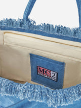 Vanity-Einkaufstasche aus Denim-Baumwoll-Canvas mit Logo-Tasche