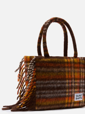 Borsa a spalla Vanity Blanket con stampa a quadri