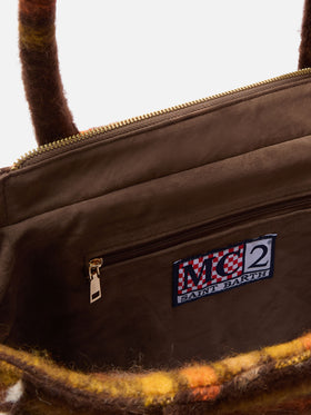 Vanity blanket shoulder bag with check print