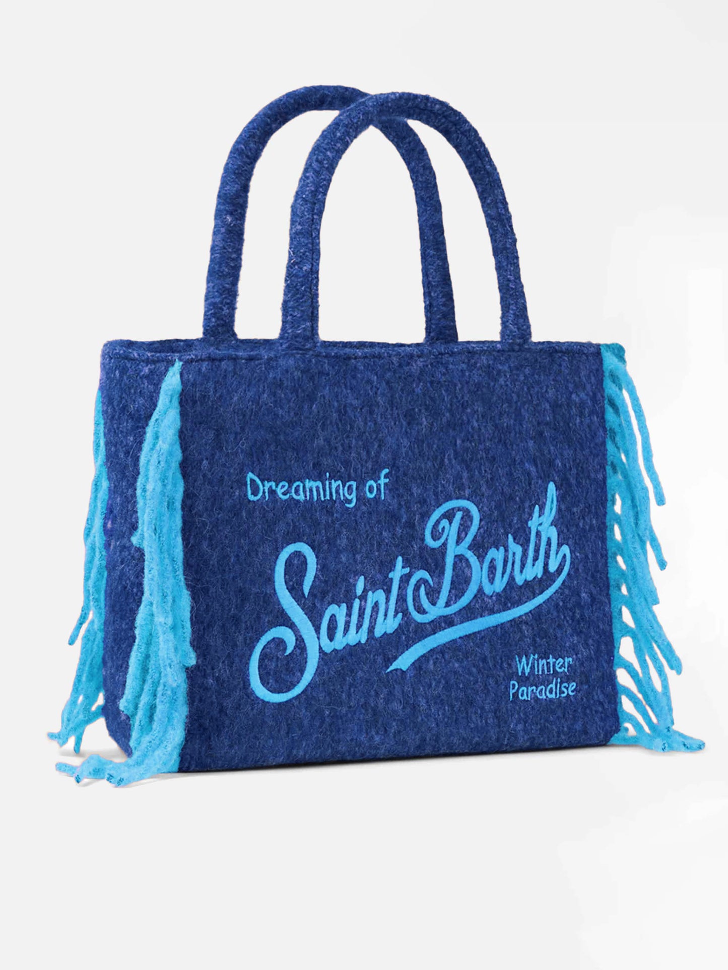 Borsa a spalla Vanity Blanket con frange laterali