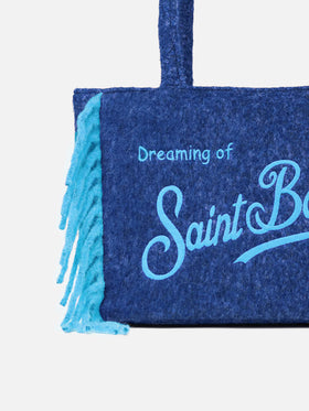 Borsa a spalla Vanity Blanket con frange laterali