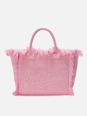 Pink solid color terry effect Vanity regular bag