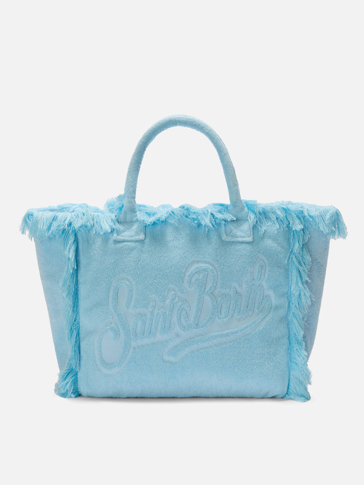 Light blue solid color terry effect Vanity regular bag