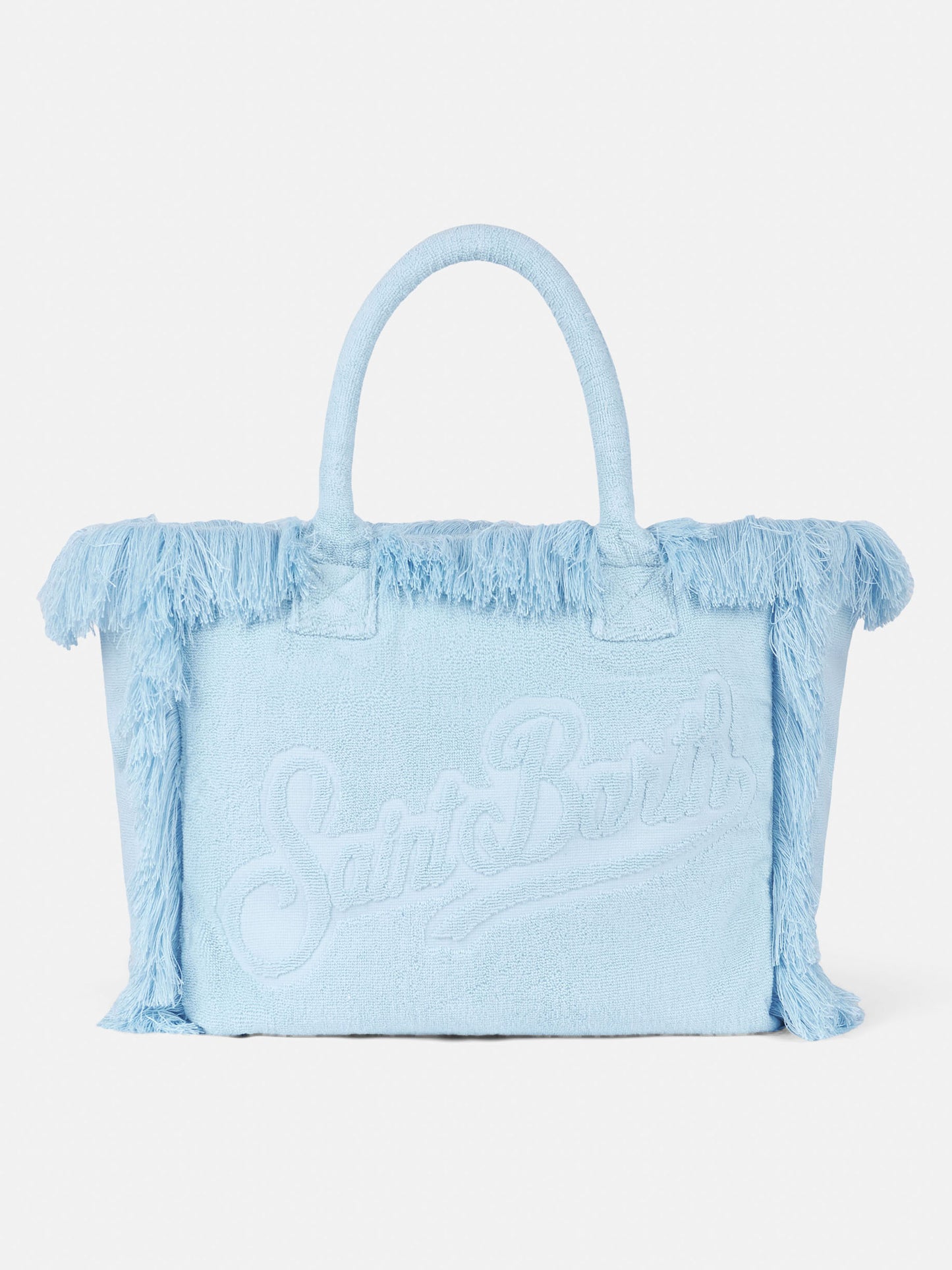 Vanity Terry light blue tote bag  with embossed logo