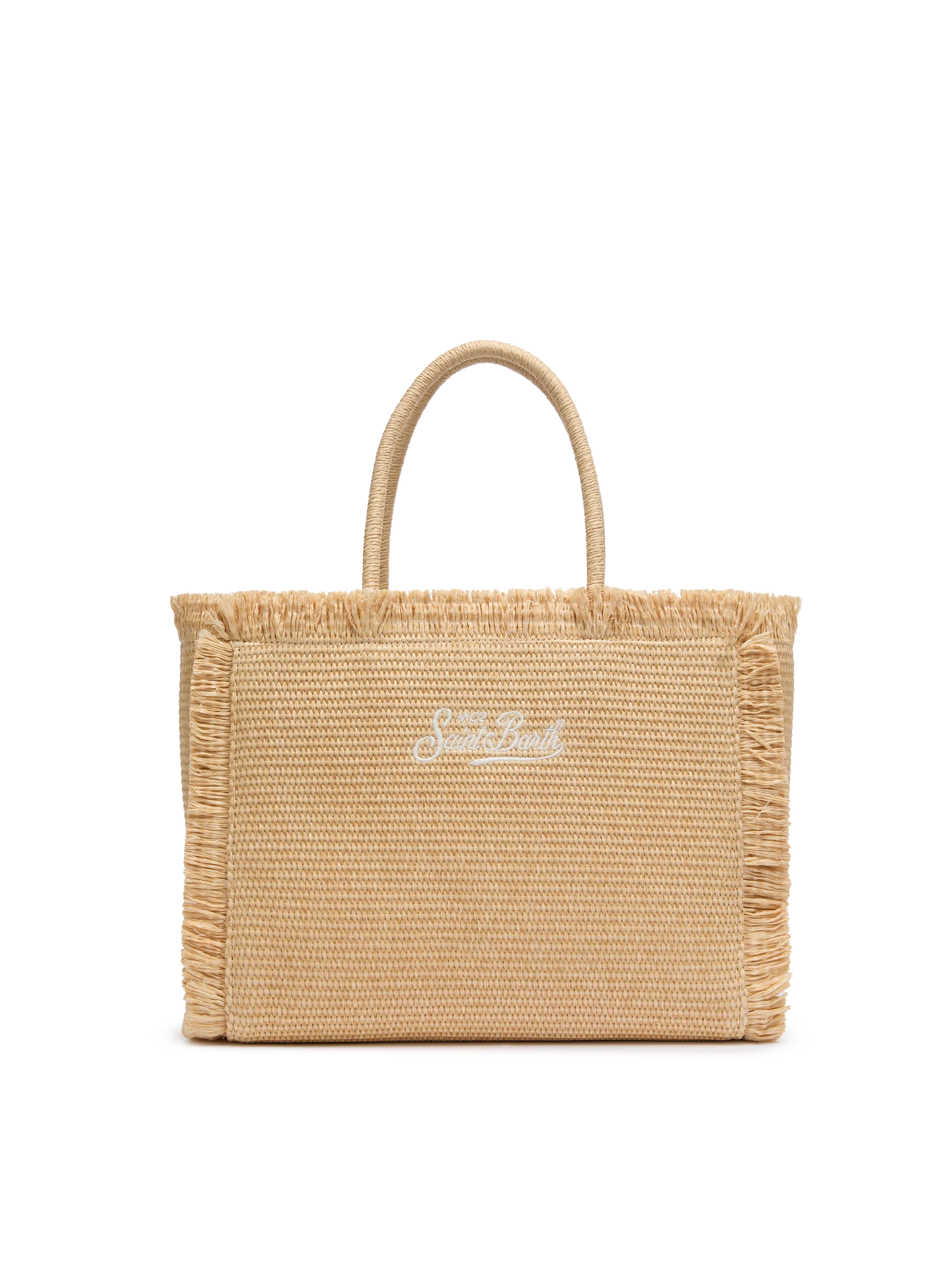 Beige straw effect Vanity tote bag