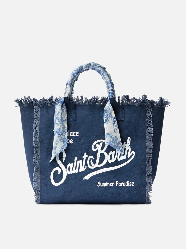 Blue Canvas Vanity regular bag with removable twill