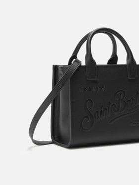 Vanity Bag Midi Shoulder Bag in black hammered leather
