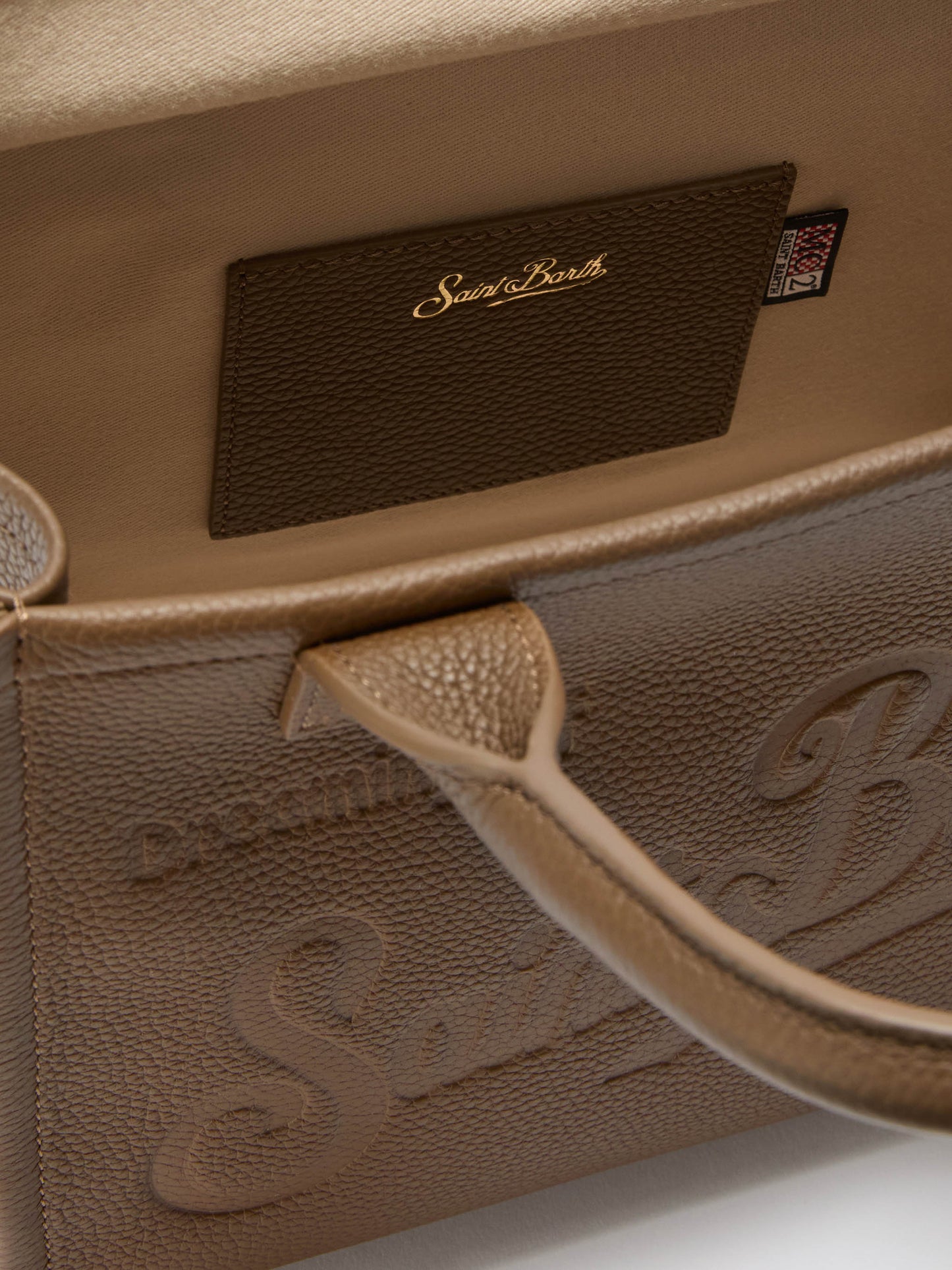 Borsa a spalla Vanity Bag Midi in pelle martellata marrone