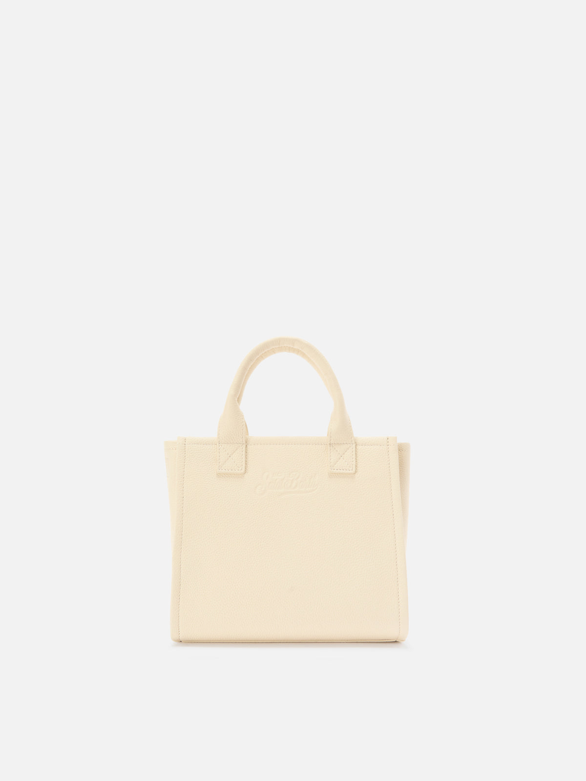 Borsa Vanity medium in pelle martellata avorio