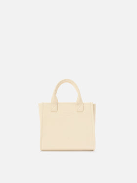 Borsa Vanity medium in pelle martellata avorio