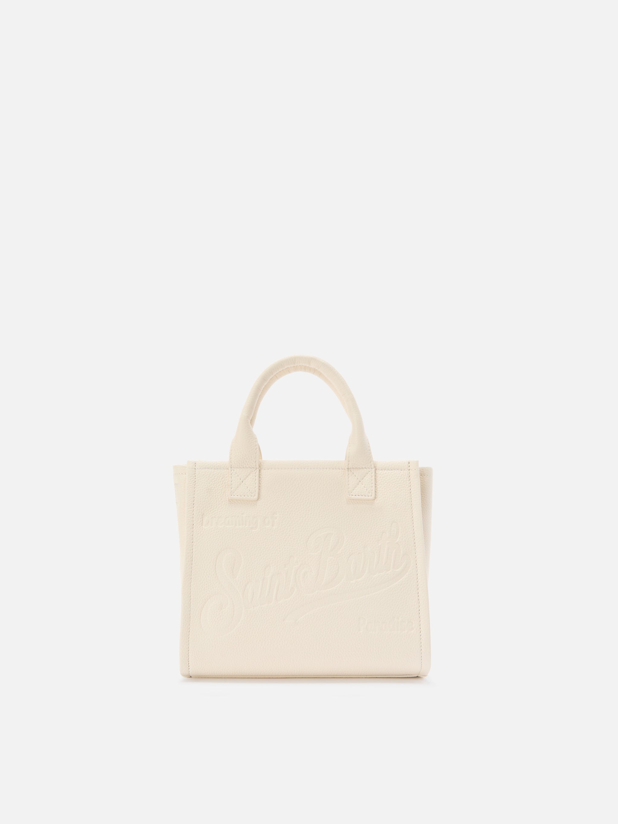 Ivory pebbled leather Vanity medium bag – MC2 Saint Barth