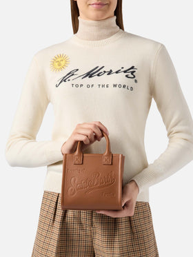 Vanity Bag Mini Shoulder Bag in camel hammered leather