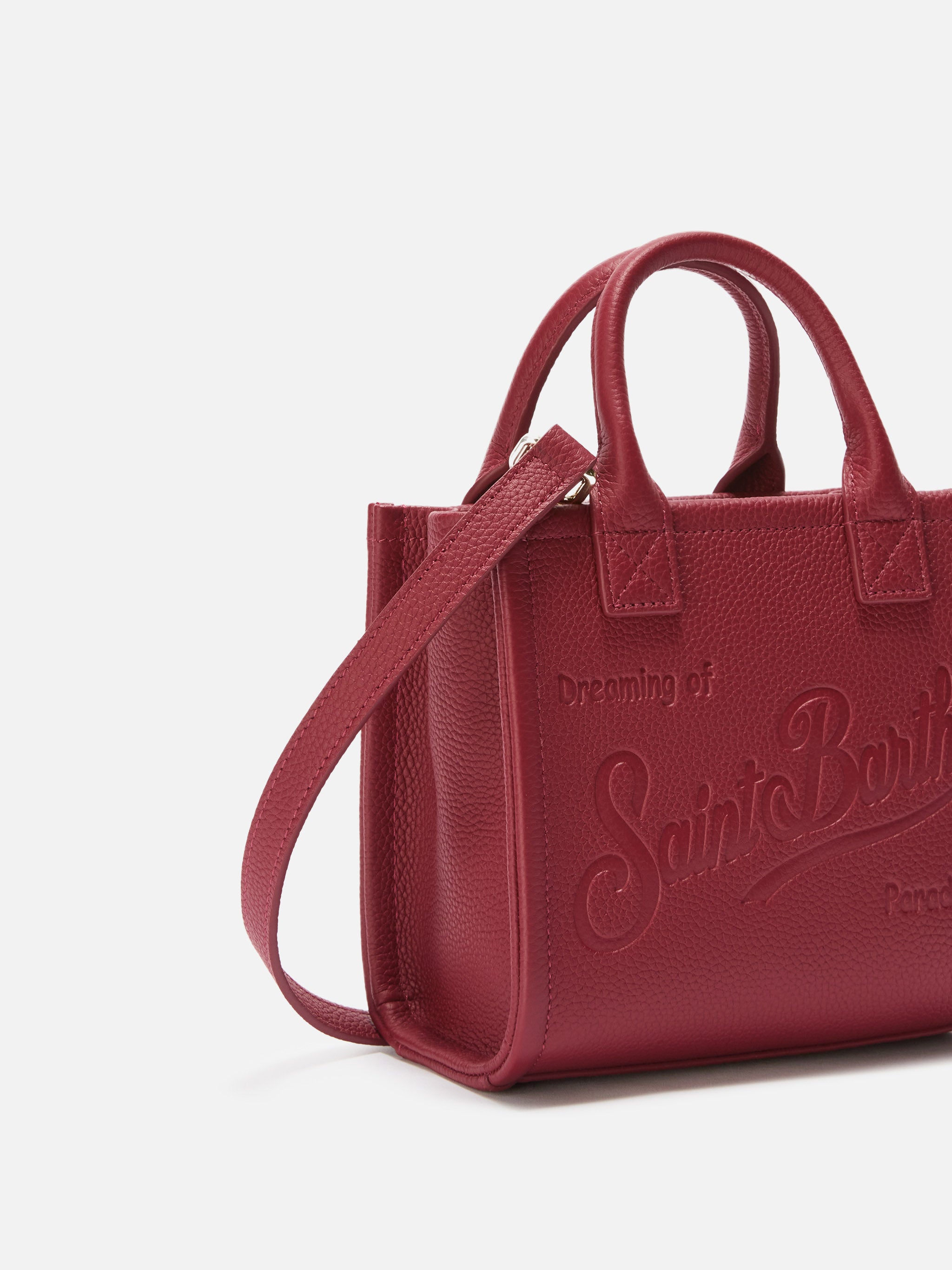 Vanity Bag Mini Shoulder Bag in burgundy hammered leather – MC2