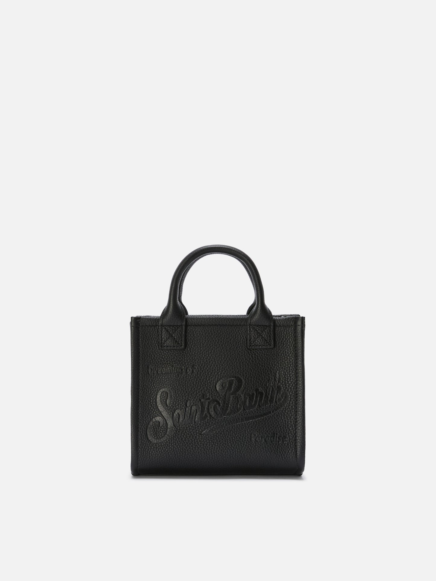 Black pebbled leather Vanity mini bag