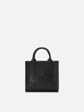 Black pebbled leather Vanity mini bag