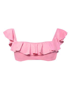 Rosa Damen-Bandeau mit Rüschen