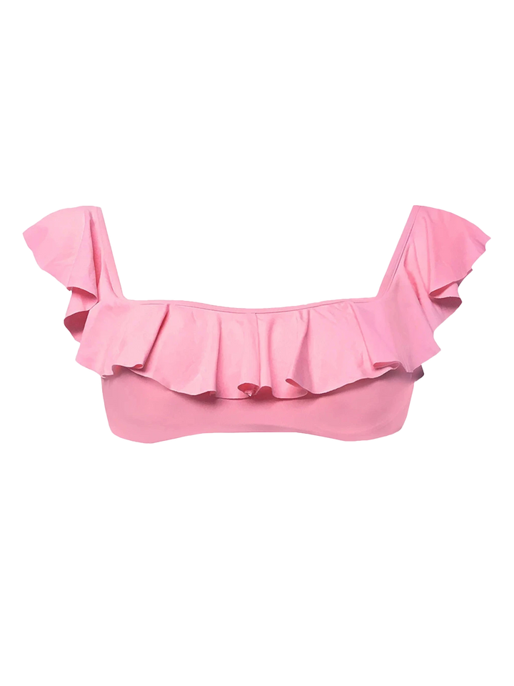 Pink woman ruffled bandeau