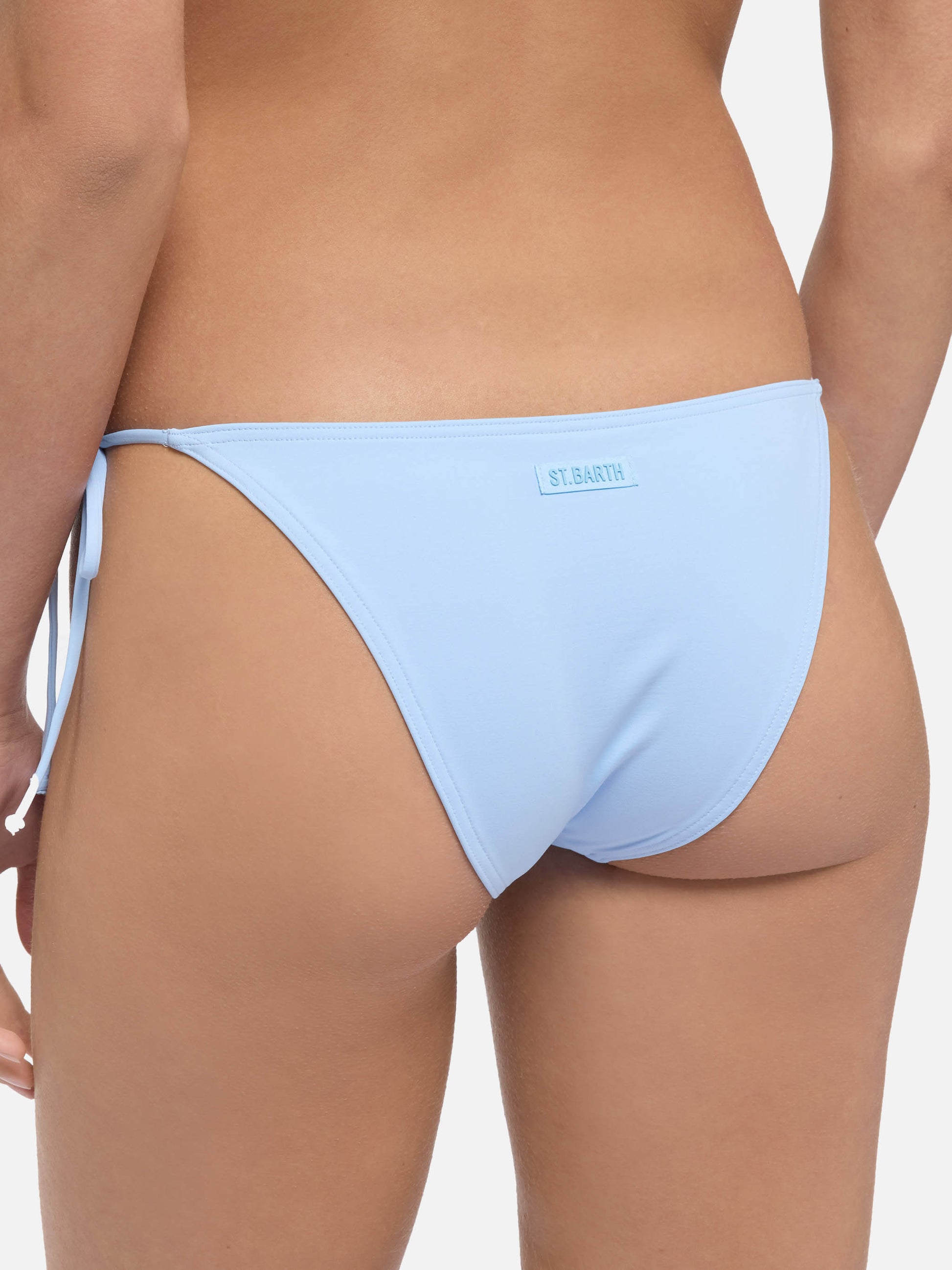 Virgo light blue classic swim briefs - May light blue scoop bralette top - MC2 Saint Barth