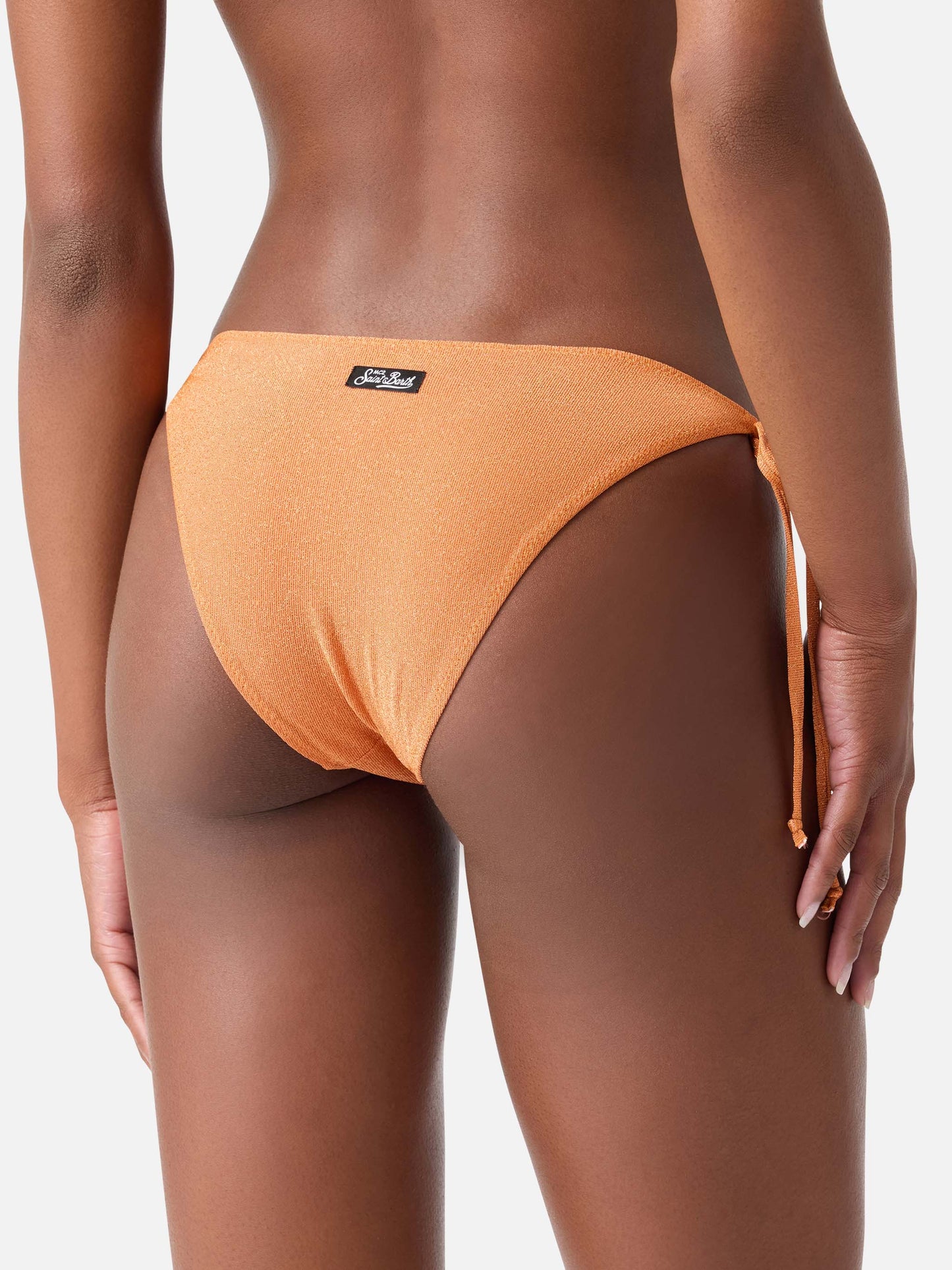 Orange Virgo einfarbige Lurex-Badehose 